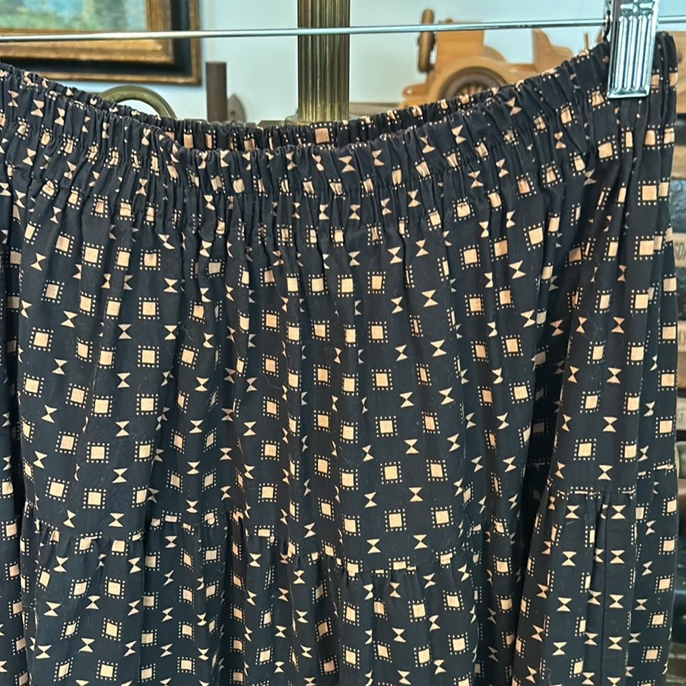 VINTAGE Texas Banjo Western Tiered Maxi Prairie Skirt S/M - Picture 3 of 4